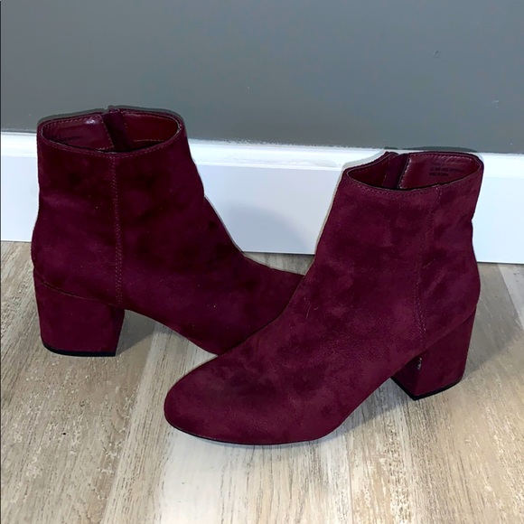burgundy booties
